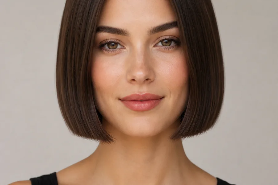 classic bob haircut for oval face