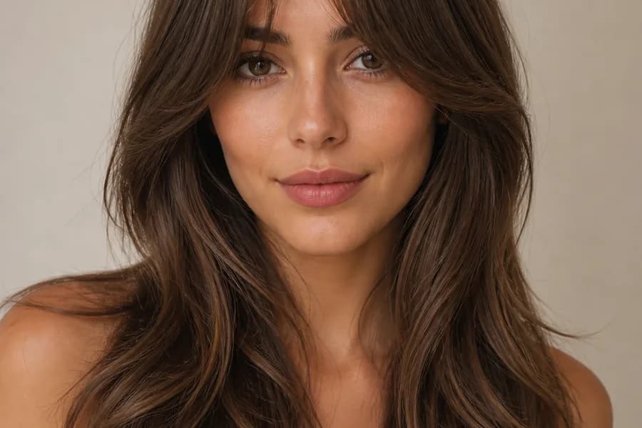 curtain bangs with long hair for oval face