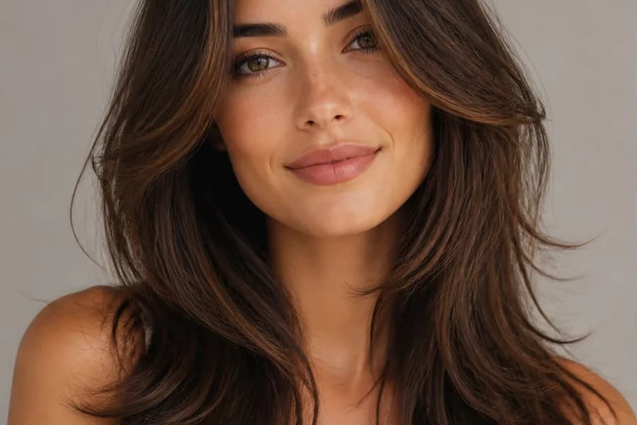 long layers for oval face